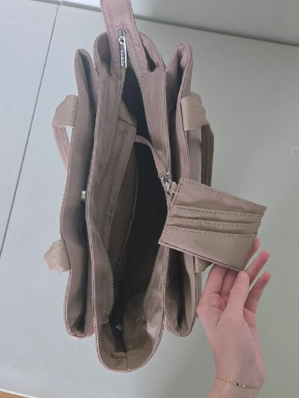 Rachel Zoe Blush Pink Laptop Tote with Front Flap Pockets